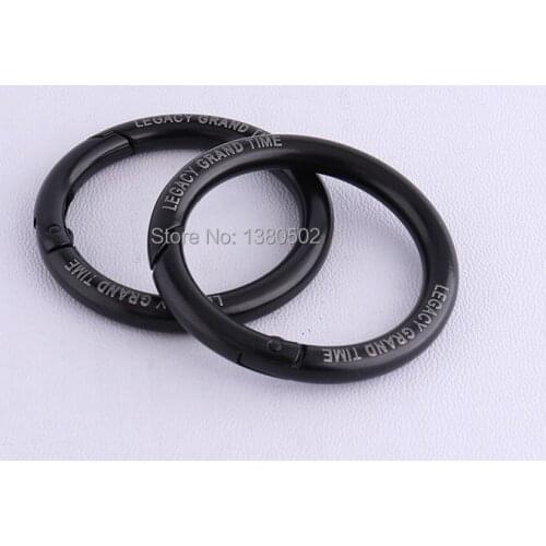 5pcs/lot black color round shape clip buckles metal Hooks for bag garment accessories