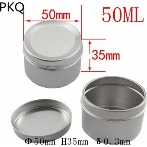50ml 50g Gold red Open Metal Cream Jars screw clear lid box tin ointment container bottle candle can box Cosmetic jar