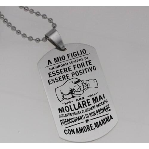 A MIO FIGLIO Fist bumps stainless steel jewelry family gift Customed picture necklaceN430