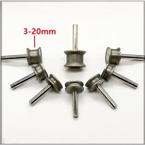 New 1pcs 6mm shank Diamond grinding wheel for Glass plane straight edge chamfering 180