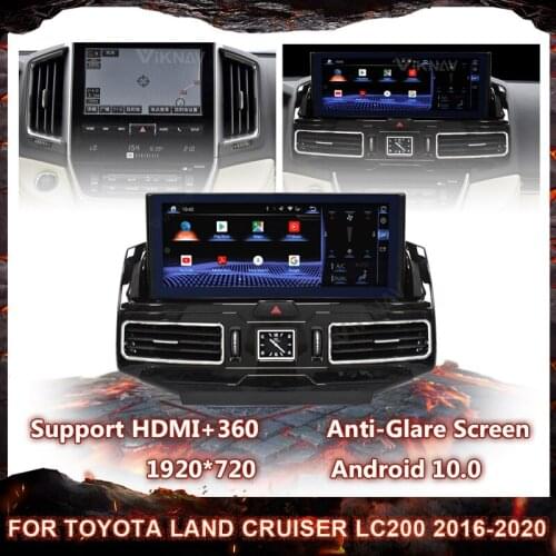 Car Audio touch screen Android 10.0 radio GPS navi for TOYOTA LAND CRUISER LC200 2016 2017 2018 2019 2020 Multimedia player