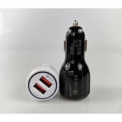 QC 3.0 USB Car Charger With LED Display Quick Charge 3.0 Car Fast Charger Phone Charging Adapter for iPhone 12 Xiaomi Mi 9 Redmi