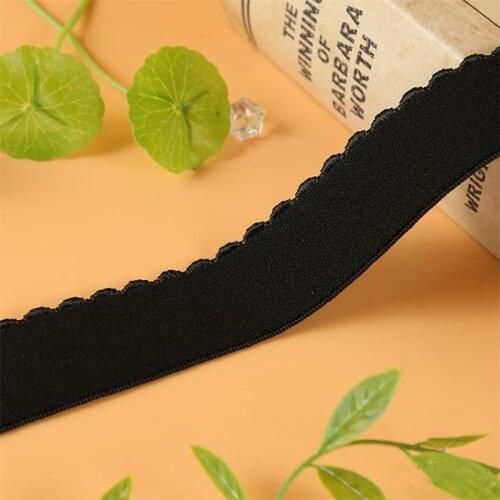 10 Yards 10mm 15mm 20mm Velvet Wave Elastic Band Black White Underwear Garment Sewing Accessories Elastic Ribbon Bra Strap DIY