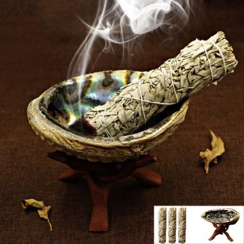 White Sage Pure Leaf Smoky Purification Sage Smoking Indoor Fragrance To Purify The Mind Room Buddhist Temple Cedar Sticks