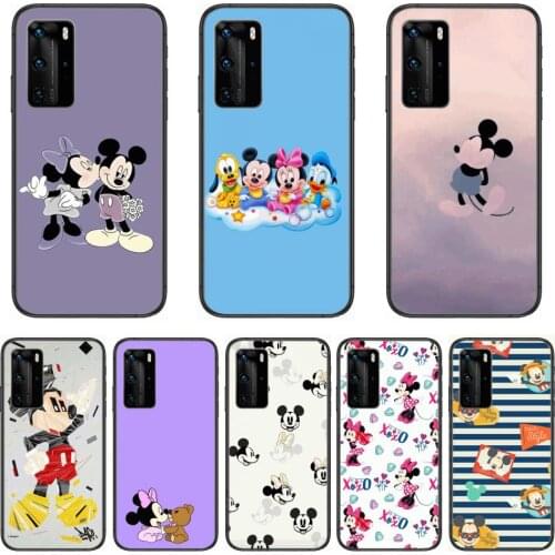 Disney Micky Mouse Phone Case For Huawei P 40 30 20 10 9 8 Lite E Pro Plus Black Etui Coque Painting Hoesjes comic fashion