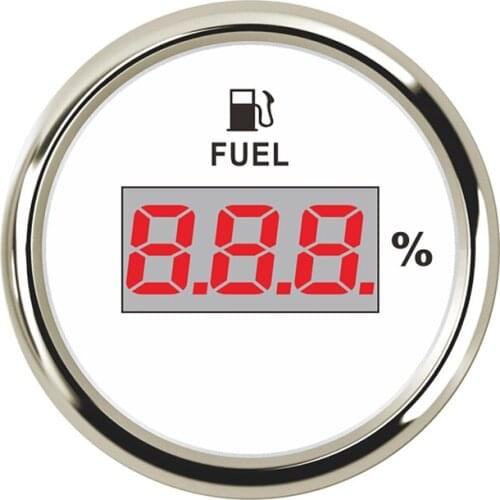 190ohm 52mm Digital Motorcycle Boat Fuel Level Indicator Meters Oil Tank Gauges for Car Truck Yacht Automobile 12V 24V