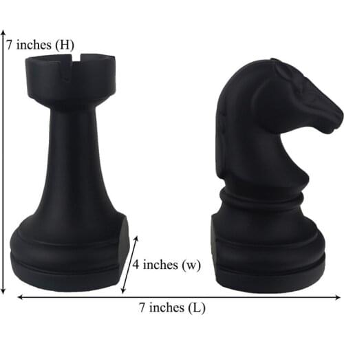Elegant Black Resin Chess Model Book Stand Ornaments Home Office Study Bookshelf Decor Figurine Book End JSYS
