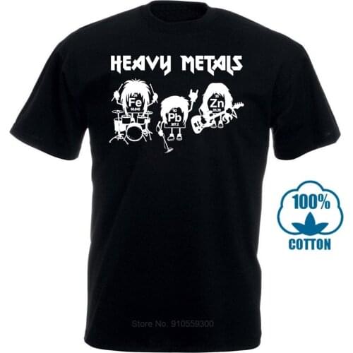 Vintage T Shirts Crew Neck Men Casual Short Heavy Metals Chemistry Periodic Table Rock Roll Music Physics Biology Tee Shirts