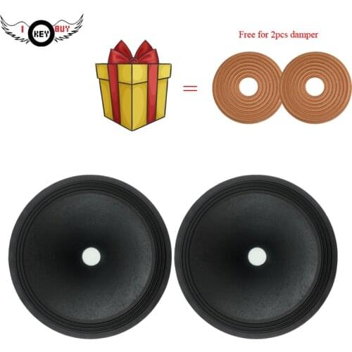 I KEY BUY 2pcs 15 Inch 370mm DIY Speaker Accessories Woofer Subwoofer 3 Line Cloth Edge Paper Cone free with 2pcs 180mm Damper