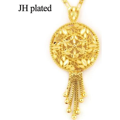 JHplated African Jewelry For Women/girl Gift Ethnic Africa Pendant Necklace Gold Color