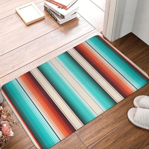 Navajo Southwest Serape Stripes Doormat Carpet Mat Rug Polyester Anti-slip Floor Decor Bath Bathroom Kitchen Living Room 40x60