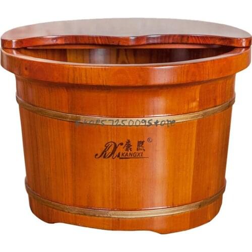 Chinese Toon Wood Foot Soaking Bucket Wood Foot Washing Bucket Solid Wood Bucket Foot Bath Bucket Artifact Foot Bath Buck