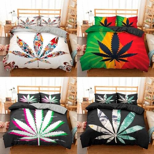 Maple Leaf Bedding Set 2/3 Pcs Duvet Cover Set Home Textile Single/Full/Queen/UK King/AU King/US King Size Quilt Cover Bed Sets