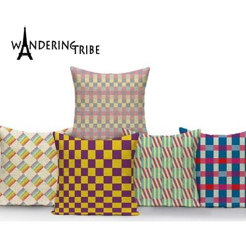 Geometric Lattice Pattern Square Printing Terry Cloth Home Decoration Table Mat Cloth Tea Towel Coaster 42*32 Servilletas Tela