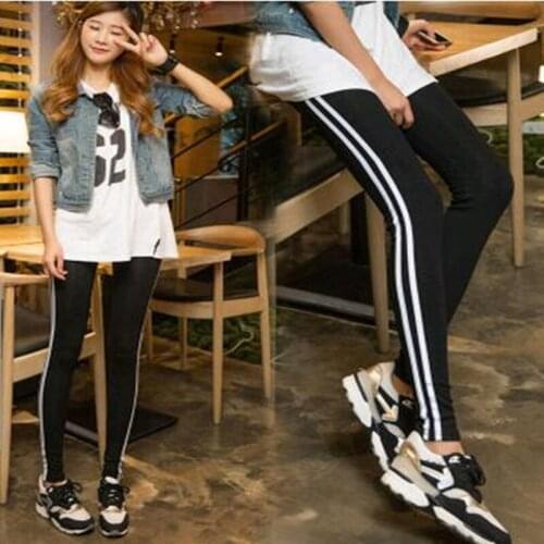 New 2020 Casual Pants Wearing Tight Pants Feet Thin Elastic Large Size Vertical Striped Pants