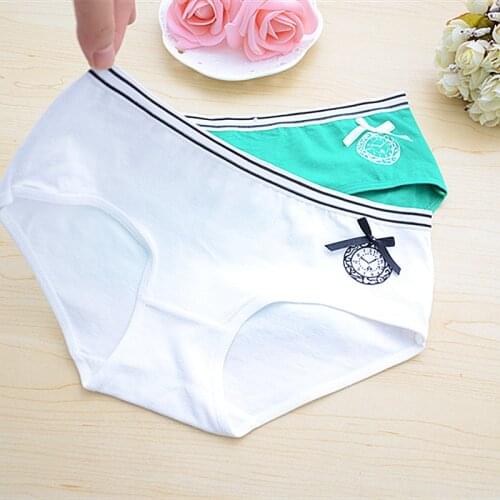 New solid Womens underwear high quality high elastic soft cotton comfortable low waist bow girl panties for girls shorts briefs