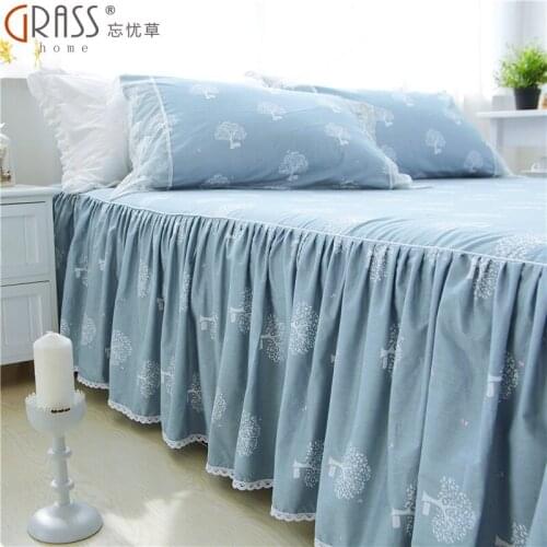 Pure Cotton Bedspread Bed Skirt Princess All Cotton Mattress Cover Cover Bedspread