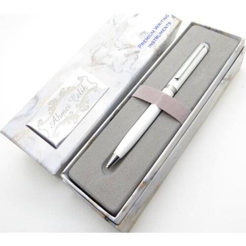 Wings Marble T606 White Ballpoint Pen | İsme Special Pen | Gift Pen