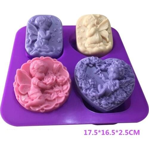Angel Baby Silicone Soap Mold Handmade Soap Making chocolate jelly Pudding Moulds Ice cube tray Resin Clay Cake Decorating Tools