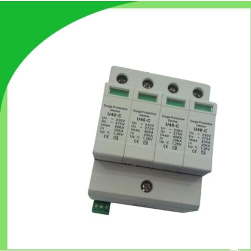 U40-C 275V 385V 420V 40ka 4pole Surge Absorber Plug in/out Style Power Surge Protector
