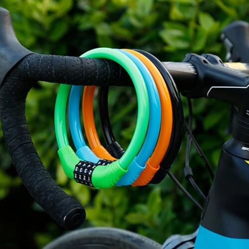 Bicycle Password Lock with Zinc Alloy Head Steel Cable Resettable Combination Tool Code Password Bike Combination Lock Bike