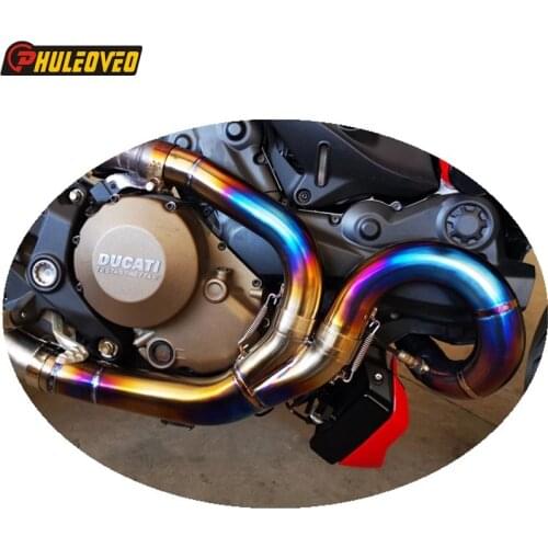Titanium Alloy Motorcycle Exhaust Full System Front Pipe for Ducati Monster 821 1200 1200S 2014-2021 Exhaust Header Link Pipe