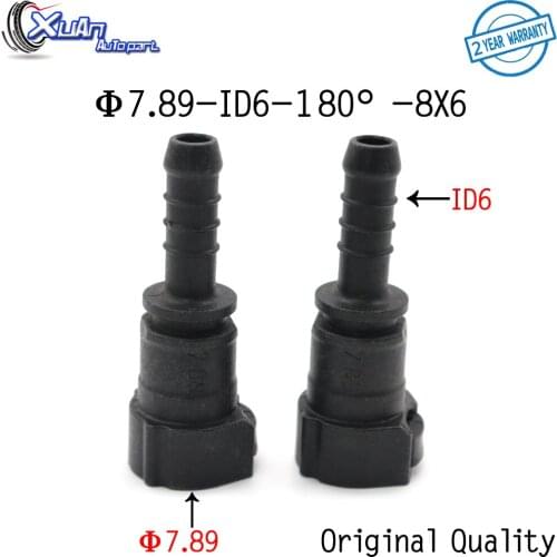 XUAN 2pcs 7.89mm ID6 SAE 5/16 auto Fuel pipe joint plastic fittings Fuel line quick connector for Volkswagen gasoline filter