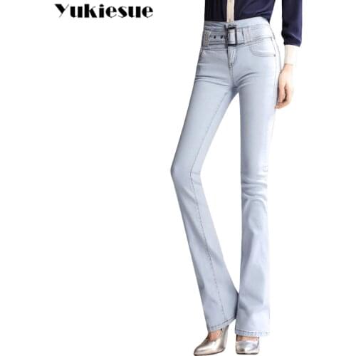 Autumn Winter Push Up Plus Size Jean With High Waist Denim Pants Womens Female Boyfriend wide leg Jeans For Women Jeans Woman