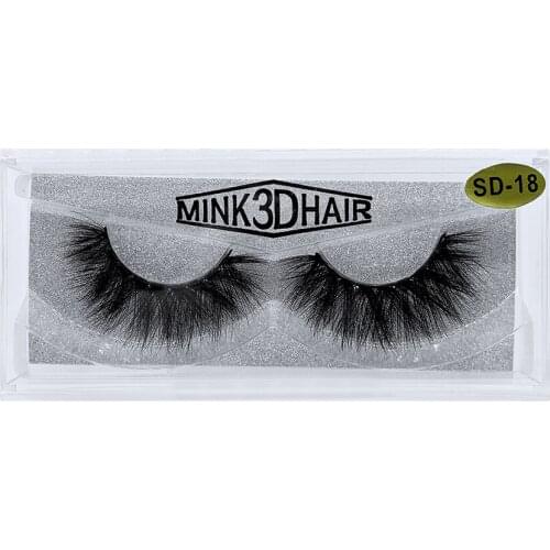 1 Pair Natural False Eyelashes High Volume Cruelty Free 3D Mink Lashes Thick Long Fake Eyelash Extension SD-18