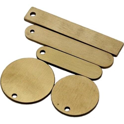 1 Pcs Solid Brass Keyrings Pedant Stuff and Animal Anti-lost for Contacting Laser Printing Coins Bar Leather Craft DIY Accessory