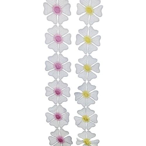 1 Yards Heart-shaped Petals Flowers Lace Wedding Dress DIY Accesories Trim lace