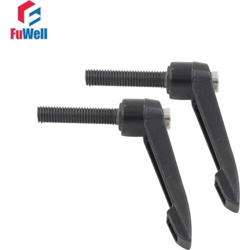2pcs M10 Male Thread Adjustable Clamping Handles Knob 20/25/30/40/45/50/60/70mm Thread Length 10mm Thread Dia. Adjustable Handle