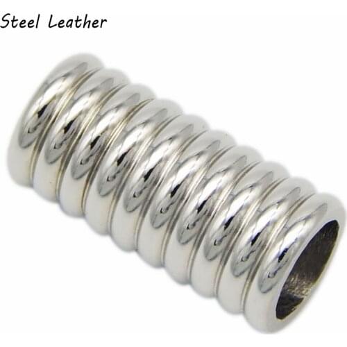 20pcs/lot hole:6mm 316 Stainless Steel Magnetic Lock Clasp Connector For Leather DIY Accessories Crafts Findings stainless steel