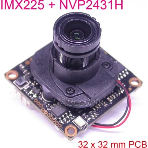 32x32mm AHD-M (720P) / CVBS 1/3" Exmor IMX225 CMOS sensor + NVP2431 CCTV camera PCB board module +OSD cable +M12 LEN +IRC (UTC)