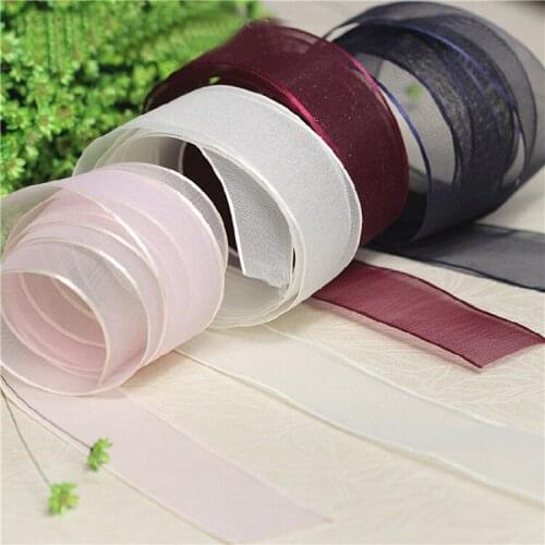5Meters/lot 3cm wide Beige dark blue wine red pink snow yarn lace ribbon translucent clothing gift wrapping webbing A028