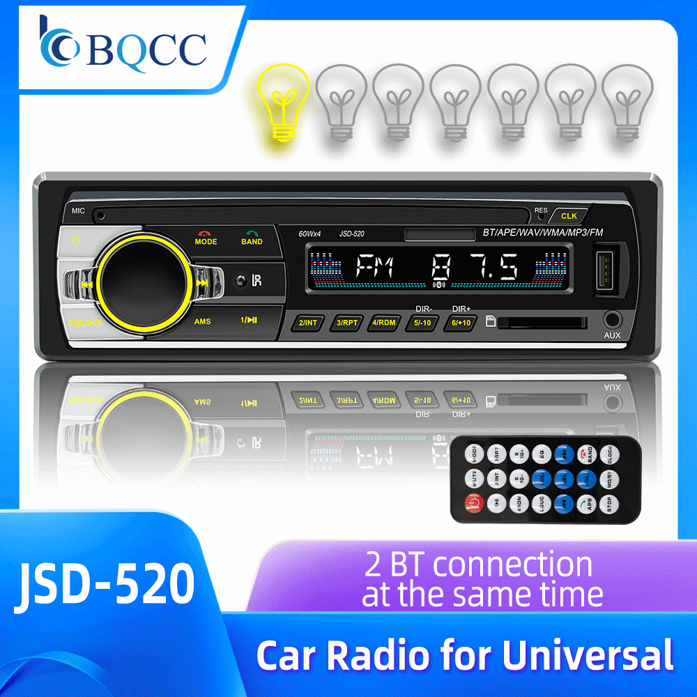 12V Car MP3 Audio Player Support FM Stereo Bluetooth Aux USB / SD MMC Port Radio In Dash Single 1 DIN Multimedia Autoradio