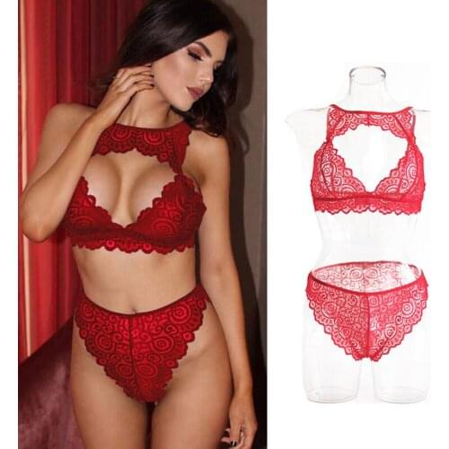 Seamless Embroidery Sexy Lingerie Set Lace Transparent Push Up Bra And Panty Set Women G-String Underwear Bra Set Lingerie Femme