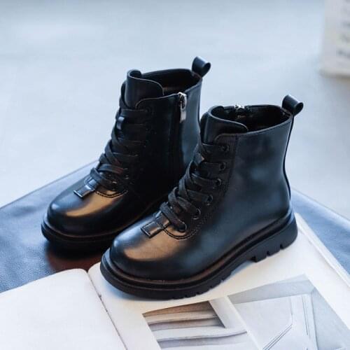 BoysGirls Winter Shoes For Children Boots 2021New Children Martin Boots Autumn Fashion Non-Slip Boots 34 5 6 7 8 9 10 11 12 year