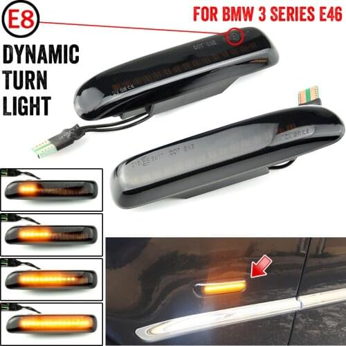 For BMW 3 Series E46 Sedan Coupe Wagon Convertible 1997-2001 Led Dynamic Turn Signal Light Side Fender Marker Sequential Lamp