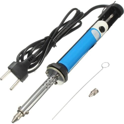 30W Electric Desoldering Pump Soldering Iron Pen Welding Suction Heating Suction Sucker Pen with Nozzle Soldering Tool EU Plug