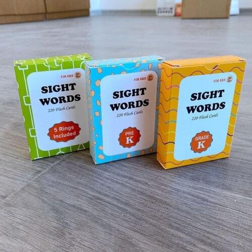 220 English Sight Words Flash Card Phonics Words Flashcards Kids Toys Baby Educational Memory Games For Children Learning N6B1