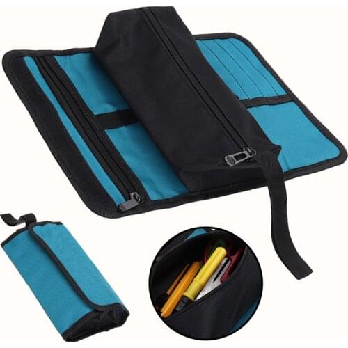 Canvas Cloth Tool Storage Bag Portable Roll Tool Bag Case Multi Pocket For Wench Spanner Screwdriver Hand Tool Holding Organizer