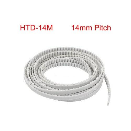HTD 14M 15mm 20mm 25mm 30mm 35mm Width 14mm Pitch Open Loop End PU Polyurethane Steel Wire Cogged Linear Synchronous Timing Belt