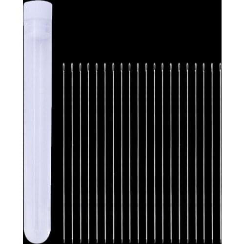 20 Pcs Stainless Steel Big Eye Beading Needles Easy Thread 80mm Long for Seed Beads Beading Tools