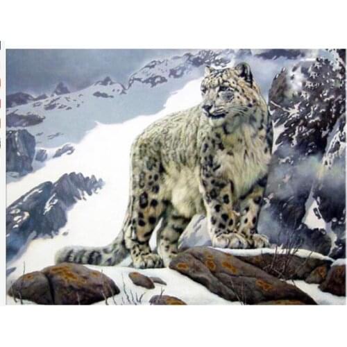 Snow leopards diamond painting animals rhinestone embroidery picture puzzle landscape diamond art drawing wall sticker decor