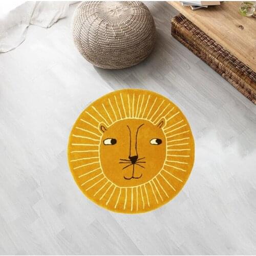 Cartoon Lion Baby Crawling Mat Bedside Carpet Lovely Children Bedroom Carpet Thickened Mat Machine Washable