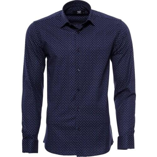 Floral Patterned Navy Blue Mens Shirt