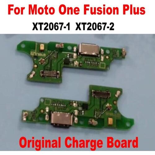 Original Full IC For Motorola Moto One Fusion Plus Microphone USB Charging Port Charge Board Flex Cable Connector Phone Parts