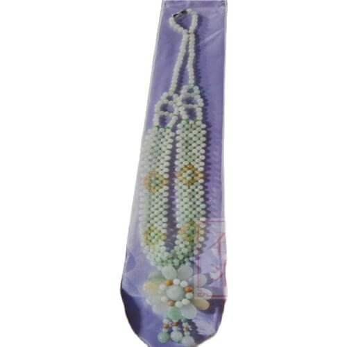 3 Colors Grade A Jade Bead Necklace Pendant Chinese Jadeite Handmade Weave