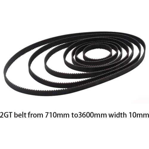 3D Printer Parts GT2 10mm Closed Loop Rubber Timing Belt 710 752 760 800 900 976 1000 1250 1500 2000 3000 3230 3600mm 2GT 1pcs